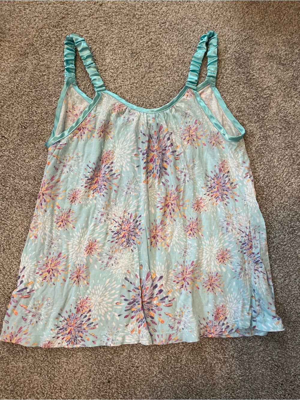 PINK Victoria's Secret Light Teal Floral Camisole